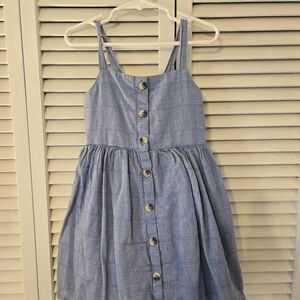 Cat & Jack Blue Plaid Button-Front Kids Dress